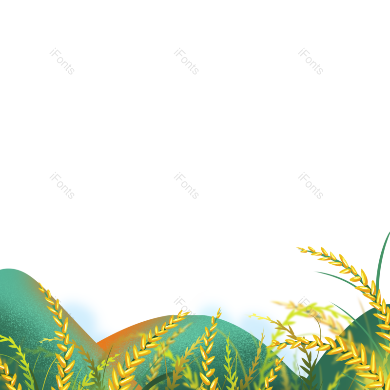 芒种图片,小满元素,秋天PNG,麦子免抠素材